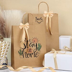 Moretoes 90pcs Kraft Paper Bags 10x5x13 Inches Brown Paper Gift Bags with Handles Bulk, Shopping Bags, Retail Bags for Small Business, Birthday Wedding Party Favor Bags, Merchandise Bags