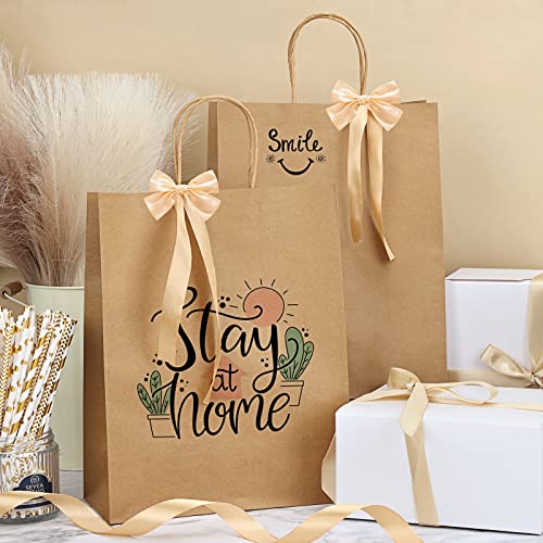 Moretoes 90pcs Kraft Paper Bags 10x5x13 Inches Brown Paper Gift Bags with Handles Bulk, Shopping Bags, Retail Bags for Small Business, Birthday Wedding Party Favor Bags, Merchandise Bags