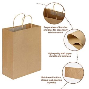 Moretoes 90pcs Kraft Paper Bags 10x5x13 Inches Brown Paper Gift Bags with Handles Bulk, Shopping Bags, Retail Bags for Small Business, Birthday Wedding Party Favor Bags, Merchandise Bags