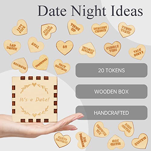 Couples Gifts Date Night Games Ideas Date Night Box Dice Cheeky Gift Date Night Fun Gag Gift, Love Box with 20 Tokens, Naughty Activity Valentine’s Adult Humor, Wedding Anniversary Birthday Gifts