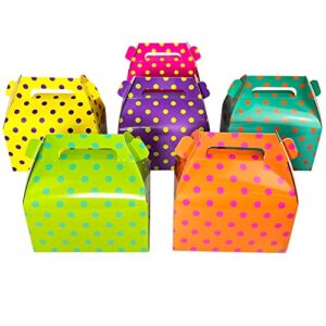 ONE MORE 30-Pack Gable Candy Treat Boxes,Small Goodie Gift Boxes for Wedding and Birthday Party Favors Box 6.2 x 3.5 x 3.5 inch,Pack of 30