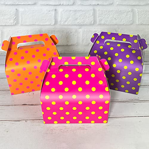 ONE MORE 30-Pack Gable Candy Treat Boxes,Small Goodie Gift Boxes for Wedding and Birthday Party Favors Box 6.2 x 3.5 x 3.5 inch,Pack of 30