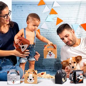 24 Pcs Dog Party Favors Boxes Puppy Treat Boxes Dog Print Candy Party Favor Boxes for Kids Birthday Foldable Gift Boxes, Goodie Boxes for Wedding Baby Shower Decoration Dog Party Supplies