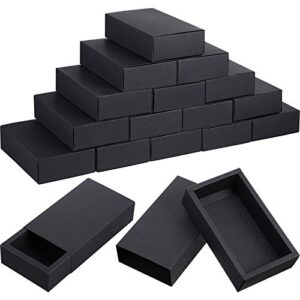 zonon 15 pieces kraft boxes rectangle drawer boxes mini crafts cardboard present boxes present packaging boxes for business soap jewelry candy weeding party favors (black,5.9 x 3.1 x 1.6 inch)