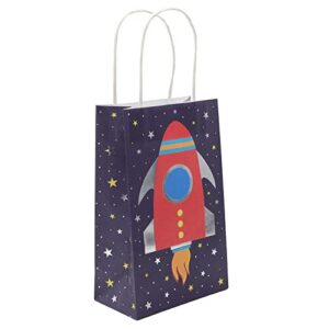 Juvale Small Outer Space Party Favor Gift Bags with Handles for Galaxy Birthday (24 Pack)