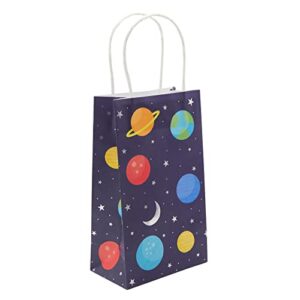 Juvale Small Outer Space Party Favor Gift Bags with Handles for Galaxy Birthday (24 Pack)