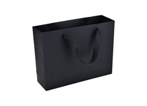 huaprint black paper bags,shopping bags with ribbon handles,20pcs,10.6×8.3×3.1,craft gift bags for clothes,bulk lunch bags,retail bags,party favor bags,merchandise business bags,wedding bags
