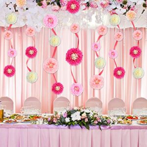 Gejoy 20 Pieces Paper Flower Tissue Paper Chrysanth Flowers DIY Crafting for Wedding Backdrop Nursery Wall Decoration (Color Set 1)