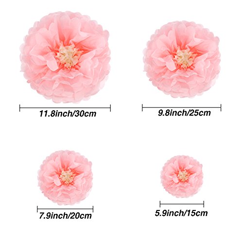 Gejoy 20 Pieces Paper Flower Tissue Paper Chrysanth Flowers DIY Crafting for Wedding Backdrop Nursery Wall Decoration (Color Set 1)