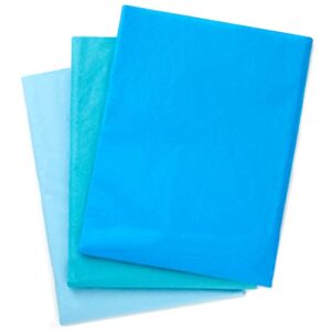 hallmark royal blue, turquoise and light blue bulk tissue paper for gift wrapping (120 sheets) for gift bags, father’s day, hanukkah, graduations