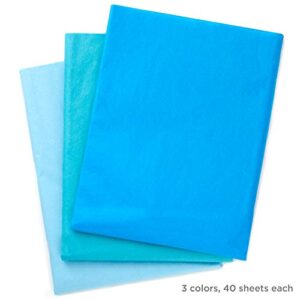 Hallmark Royal Blue, Turquoise and Light Blue Bulk Tissue Paper for Gift Wrapping (120 Sheets) for Gift Bags, Father's Day, Hanukkah, Graduations