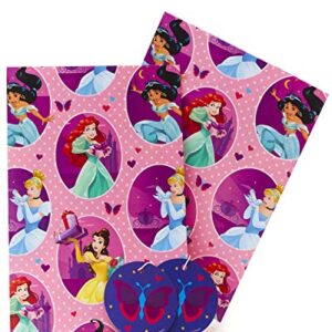 Disney Princess Wrapping Paper - Girls Wrapping Paper - Kids Wrapping Paper, Multicolor