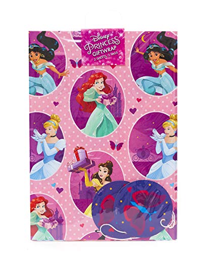 Disney Princess Wrapping Paper - Girls Wrapping Paper - Kids Wrapping Paper, Multicolor