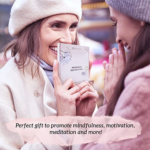 MESMOS 52 Mindfulness Cards with Action Plans. Relaxation Stress Relief Gifts for Women, Positive Affirmation Cards, Anxiety Relief Items, Meditation Self Care Kit, Relaxing Spiritual Gifts for Women