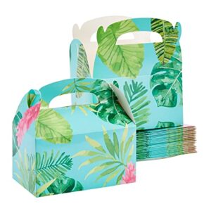 blue panda 24 pack luau tropical themed party favor boxes, tropical gift box set (6 x 3.3 x 3.6 in)