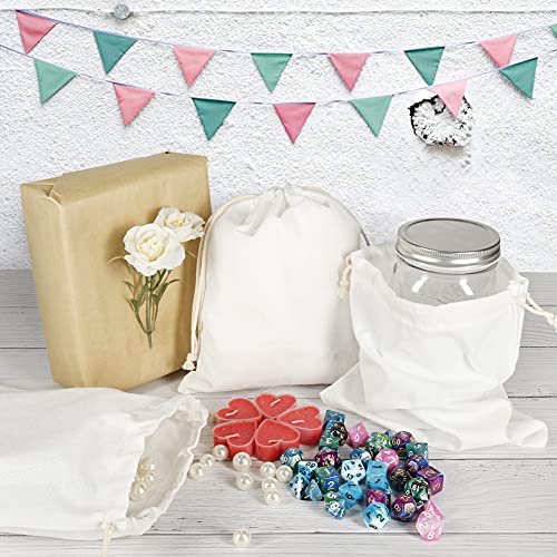 HRX Package 20pcs Muslin Bags 8x10 inches, Cotton Drawstring Bag Fabric Gift Pouches Sachet for Jewelry Party Favors Wrapping DIY