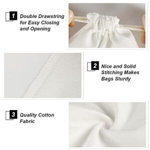 HRX Package 20pcs Muslin Bags 8x10 inches, Cotton Drawstring Bag Fabric Gift Pouches Sachet for Jewelry Party Favors Wrapping DIY