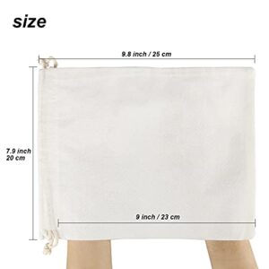 HRX Package 20pcs Muslin Bags 8x10 inches, Cotton Drawstring Bag Fabric Gift Pouches Sachet for Jewelry Party Favors Wrapping DIY