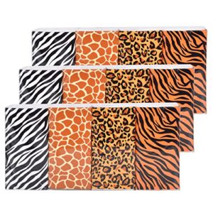 jungle safari animal print pocket pack, white paper facial tissue 24 pack