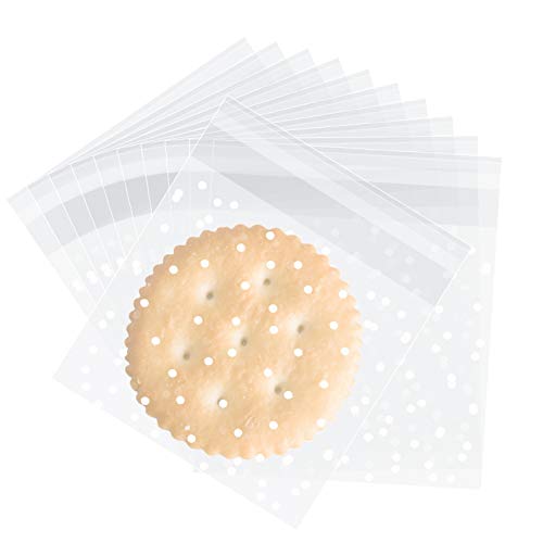 Self Sealing Cellophane Bags,200 Pcs Clear Cookie Bags Resealable Cellophane Bag for Packaging Packaging Bakery,Gifts,Favors, (4"x4")