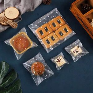 Self Sealing Cellophane Bags,200 Pcs Clear Cookie Bags Resealable Cellophane Bag for Packaging Packaging Bakery,Gifts,Favors, (4"x4")