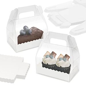 oomcu 20 pack small clear gable bakery gift boxes with cardboard,candy treat gift box for party pastry treat dessert cookies birthday holiday christmas valentine birthday shower(4.75″ x 3.15″ x 3.75″)