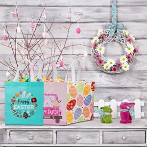 Easter Gift Bags with Handles for Kids - 9 Pack Easter Baskets, Easter Goodie Bags, Egg Hunt Bags, Easter Baskets Bulk, School Party Favors Supplies, 3 Styles, 3Pcs Each for Design 9"x10.2"x5.5"