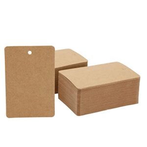 200 Pack Large Kraft Paper Gift Tags, Merchandise Tags, for Weddings, Birthdays, Party Favors (Brown, 2 x 4 in)