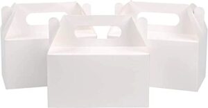 lokqing 7×3.85×3.85 inches party favor boxes white treat boxes gable boxes paper gift boxes for baby showers birthday party wedding(25 pack)