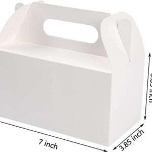 LOKQING 7x3.85x3.85 Inches Party Favor Boxes White Treat Boxes Gable Boxes Paper Gift Boxes for Baby Showers Birthday Party Wedding(25 Pack)