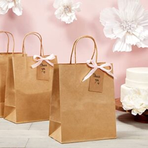 Medium Kraft Paper Gift Bags with Handles (Brown, 8x10 In, 12 Pack) for Birthday Party Favors