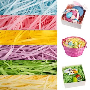 joyin 12oz easter grass 6 colors recyclable paper shred for easter basket filler stuffers, easter egg hunt, easter party favor, easter decor, easter gift decor