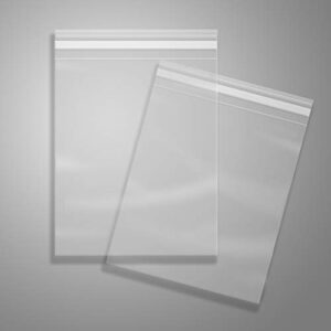 200 pcs -8″ x 10″ clear plastic cellophane bags-resealable self sealing cello bags for artwork cards & envelopes, photo, prints, candies