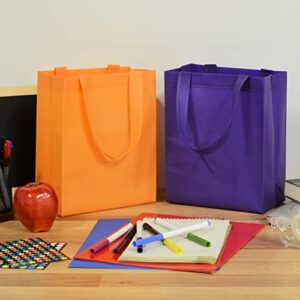 Gift Bags Bulk - 12 Pack Small Reusable Bag with Handles, Cute Assorted Rainbow Solid Color Fabric Gift Wrap Tote for Kids Birthday Gifts & Party Favors, Presents, Christmas, Goodie Bags - 8x4x10