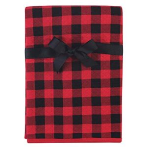 hudson baby unisex baby quilted multi-purpose swaddle, receiving, stroller blanket, buffalo plaid 1-pack, one size