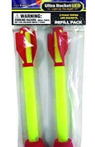 Stomp Rocket Original Refill - 2 Ultra LED Rockets Only, Soar 100ft in The Air - Fun Outdoor Toy for Kids Day and Night - Gift for Boys and Girls Age 5+ Years Old