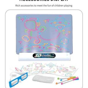 Magic 3D Luminous Eraseable, Drawing Board, Preschool Kids 3 and up. Educational Fun Learning! Boys and Girls