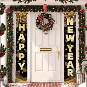 labeol happy new year banner,72 x 12 inch large new year front door porch sign hanging banner decorations new years eve party supplies 2023,happy new year decorations for outdoor indoor home wall