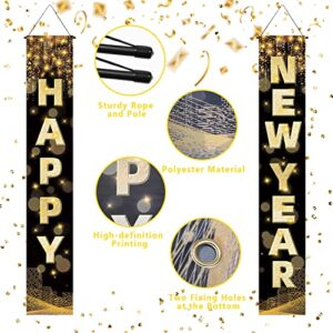 Labeol Happy New Year Banner,72 x 12 Inch Large New Year Front Door Porch Sign Hanging Banner Decorations New Years Eve Party Supplies 2023,Happy New Year Decorations for Outdoor Indoor Home Wall