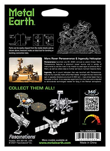 Metal Earth Mars Rover Perseverance & Ingenuity Helicopter 3D Metal Model Kit Fascinations