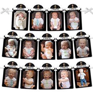 big dot of happiness 1st birthday little mr. onederful – diy boy first birthday party decor – 1-12 monthly picture display – photo banner