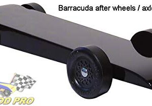 Pinewood Pro Pine Derby Car Kit with PRO Graphite - Painted and Weighted - Black Barracuda