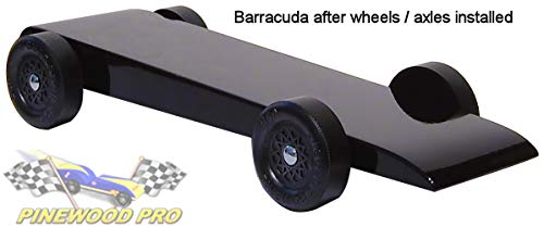 Pinewood Pro Pine Derby Car Kit with PRO Graphite - Painted and Weighted - Black Barracuda