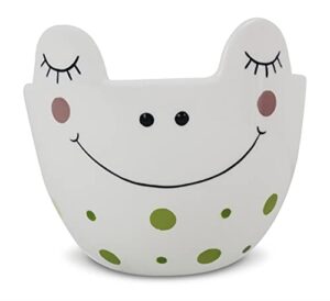 generic frog ceramic yarn bowl for knitting and crocheting. this decorative wool holderyarn organizer makes a great gift for crochet lovers. (frog)
