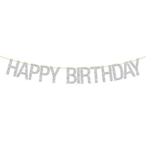 webenison happy birthday banner glitter silver 1st 2nd 3rd 10th 30th 40th birthday party decorations supplies