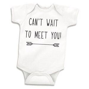 bump and beyond designs can’t wait to meet you, pregnancy announcement to grandparents (white, 0-3 months)
