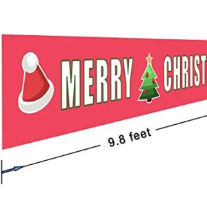 Merry Christmas Banner | Large Xmas Sign | Huge Xmas House Home Outdoor Party Decoration