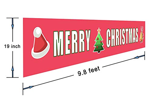 Merry Christmas Banner | Large Xmas Sign | Huge Xmas House Home Outdoor Party Decoration