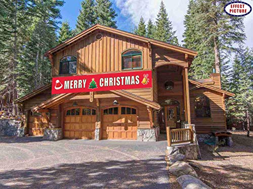 Merry Christmas Banner | Large Xmas Sign | Huge Xmas House Home Outdoor Party Decoration