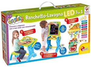 liscianigiochi carotina banquet chalkboard led 3 in 1 game for kids, 77465, multicolor, ‎94.5 x 9 x 67 cm; 2.8 kg